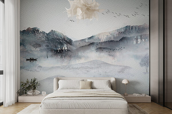 Group of birds flying in the sky Wall murals Group of birds flying in the sky