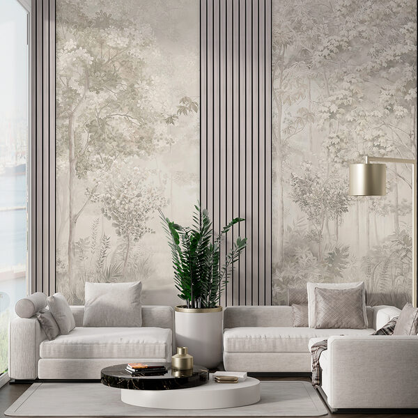 Wallpaper with trees and flowers Wall murals Wallpaper with trees and flowers