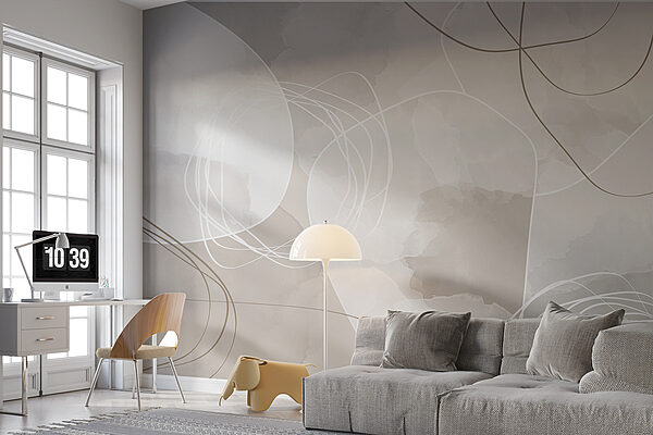 White lines on a gray background Wall murals White lines on a gray background