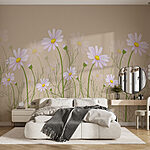 Wall mural Blooming daisies under the spring sky
