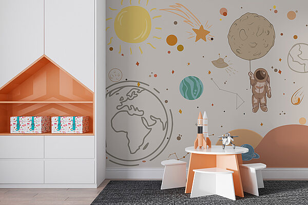 Cartoon of a planet Wall murals Cartoon of a planet