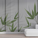 Wall murals Elegant bamboo leaves and shadows.