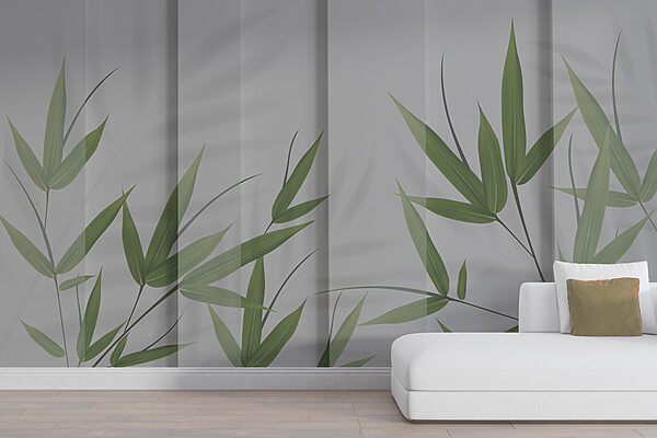 Elegant bamboo leaves and shadows Wall murals Elegant bamboo leaves and shadows