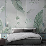 Wall mural Elegant leaves on a soft background