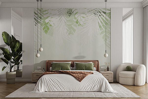 White and green leaves Wall murals White and green leaves