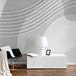 Wall murals Grey and white background with white lines