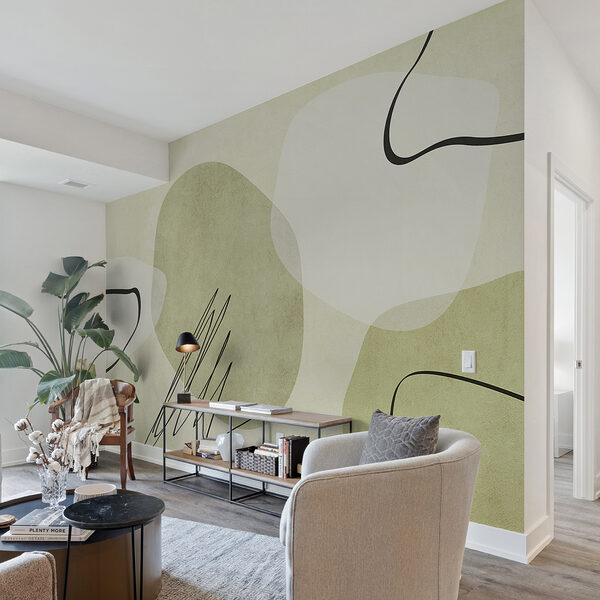 Black line on a white surface Wall murals Black line on a white surface