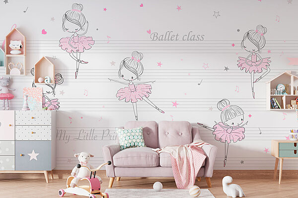 Wall mural Cartoon of a ballerina