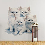 Wall murals Group of white kittens