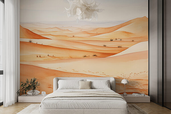 Desert landscape with sand dunes Wall murals Desert landscape with sand dunes
