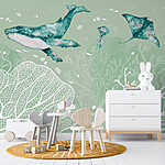 Wall murals Underwater world with marine life.