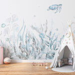 Wall murals Tranquil underwater scene with turtle.
