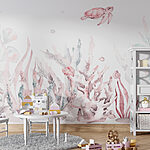 Wall murals Pink sea turtle with pink shell