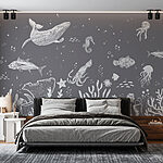 Wall mural Drawing of a squid