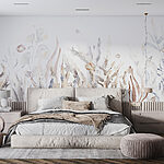 Wall murals Underwater garden with shells and fish.