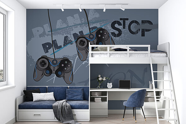 Wall murals Wall murals Video game controller on a grey background (SKU: w00829)