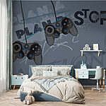 Wall mural Video game controller on a grey background