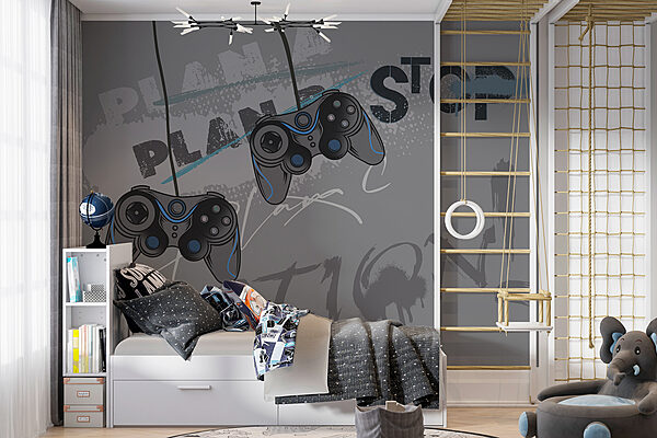 Wall murals Video game controller on a grey background (SKU: w00829v1) Wall murals Wall murals Video game controller on a grey background (SKU: w00829v1)