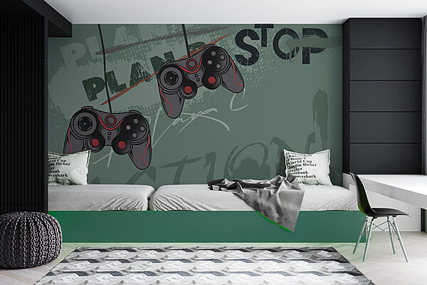 Wall murals Wall murals Video game controller on a wall (SKU: w00829v2)