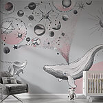 Wall mural White circle with black spots