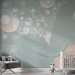 Wall murals White circle with black spots