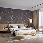 Wall murals Floral branches with colorful birds.