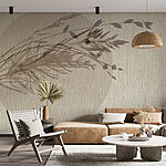Wall murals Shadow of a leaf on a fabric surface