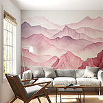 Wall murals Painting of a mountain range