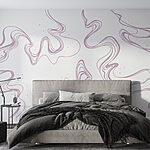 Wall mural White background with purple lines