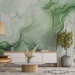 Wall murals Green and white smoke