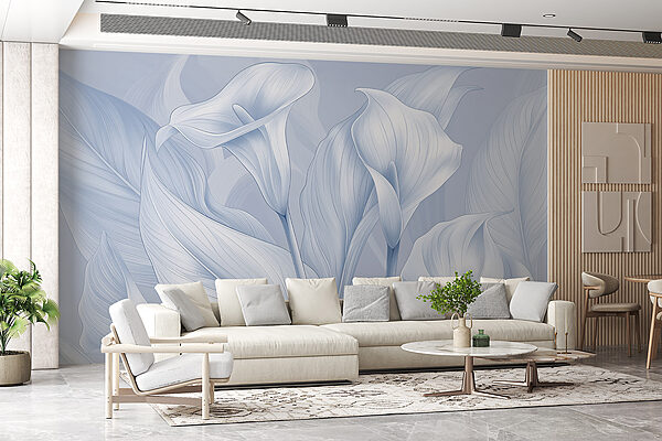 Elegant lilies in soft pastels Wall murals Elegant lilies in soft pastels