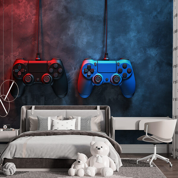 Blue video game controller Wall mural Blue video game controller