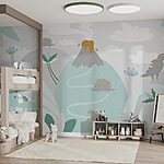 Wall murals Cartoon of a volcano