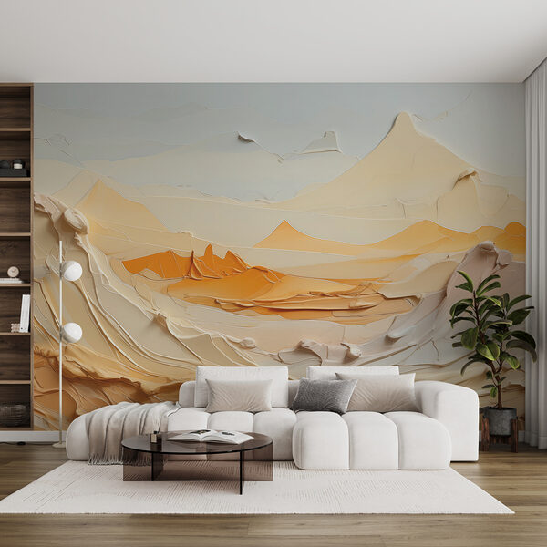 Paper cut out of a desert Wall murals Paper cut out of a desert