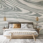 Wall murals White and grey marbled surface