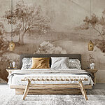 Wall murals Landscape with trees and bushes