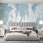 Wall mural Icy whispers in blue watercolor