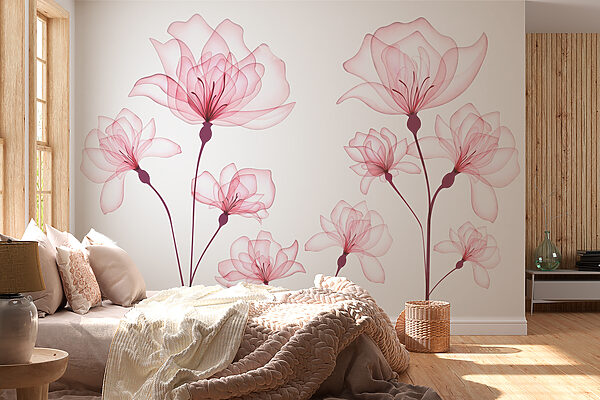 Group of pink flowers Wall mural Group of pink flowers