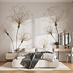 Wall mural Group of flowers with stems