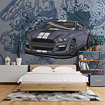 Wall murals Car with a wrench and wheels
