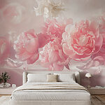 Wall murals Group of pink flowers