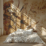 Wall murals Drawing of flowers and butterflies