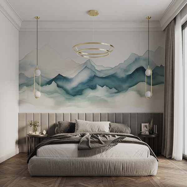 Watercolor of mountains Wall murals Watercolor of mountains