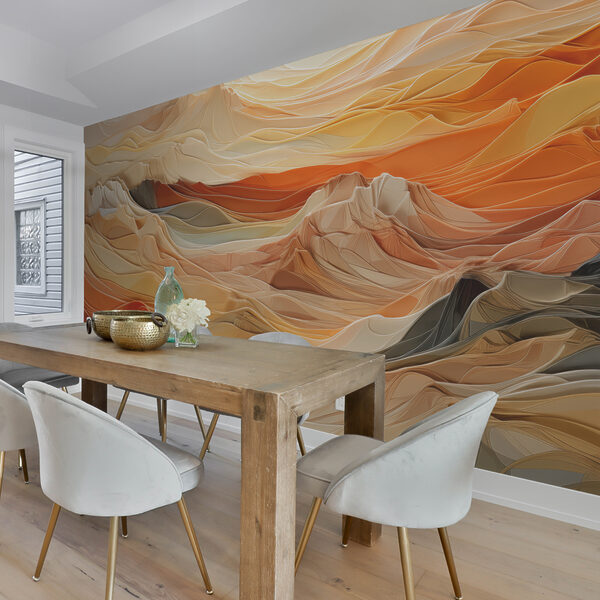 Colorful mountains with lines Wall murals Colorful mountains with lines
