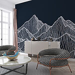 Wall murals White lines on a mountain