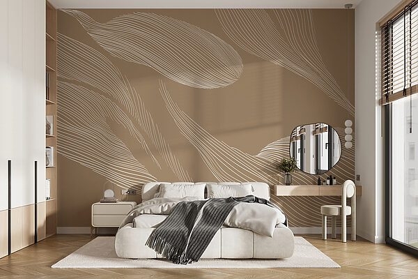 White lines on a brown background Wall murals White lines on a brown background