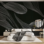 Wall murals White lines on a black background