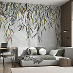 Wall murals Willow leaves dancing in breeze