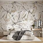 Wall murals Pattern of leaves on a white surface