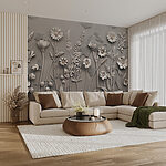 Wall mural Wall art with flowers and plants
